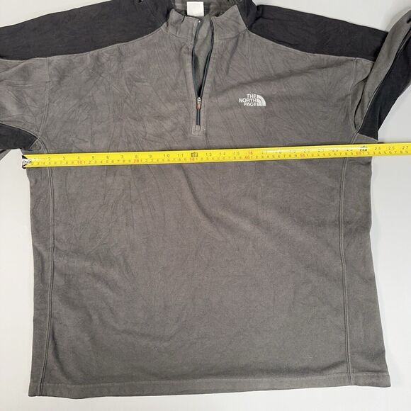 The North Face Men's Grey Fleece Quarter 1/4 Zip Pullover Size Large TKA 100 - Picture 10 of 11